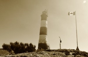 A nice, patriotic photo for my first day as EcoGuardian at Race Rocks