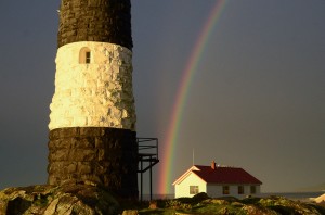rainbow between the tower and the guest house, Dec 6