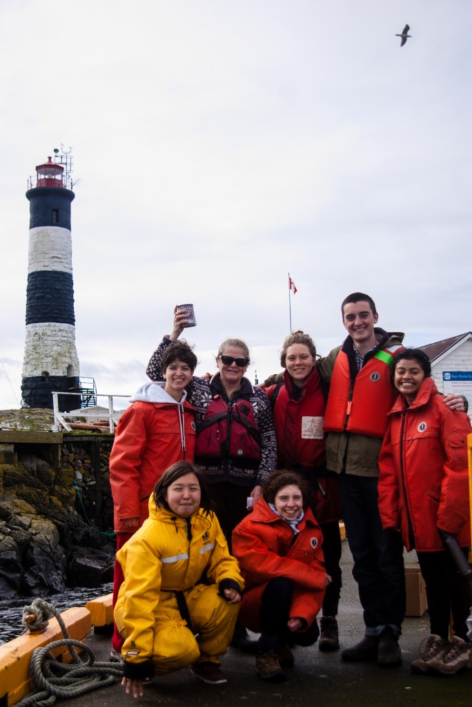 Visiting student group from Pearson College departs leaving tin of Maple Syrup behind. Merci beaucoups. Back L to R Hana, me, Chloe, Michael, Sebia, front Malou (L) and Annabelle (photographer).