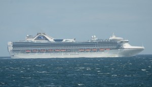 Cruise ship Grand Princess passes south of Race Rocks .