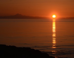 Are these red skies in the evening and the morning a result of the Squamish wharf fire?